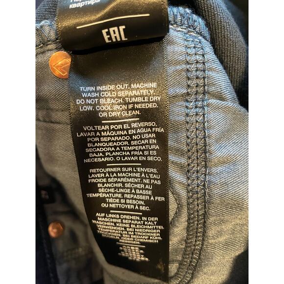 7 For All Mankind Austyn Jeans Straight Leg Dark Wash Mid-Rise Sz 29 Blue - Picture 12 of 16